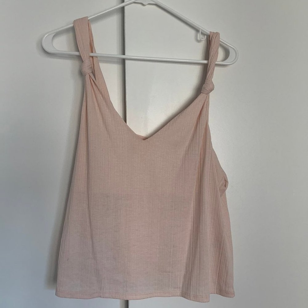 H&M Women's Light Pink Pleated Top - L